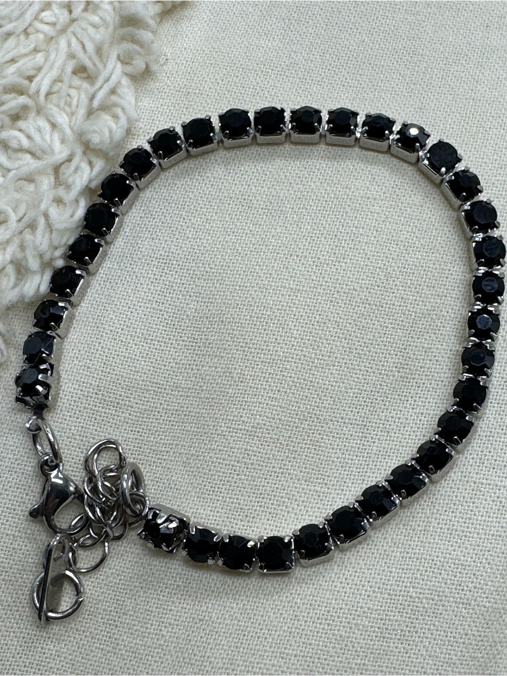 Stainless Steel Black CZ Tennis Bracelet